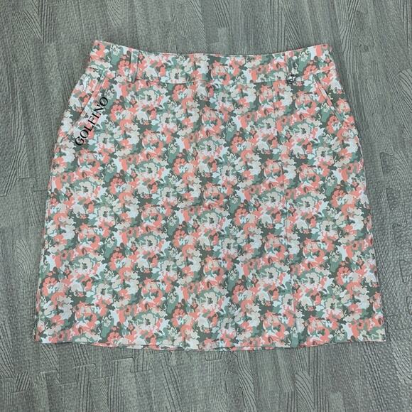 Golfino Skort Womens 6 Ivy Pink Match Play Floral Print Lined Side Zip Golf - Picture 2 of 15